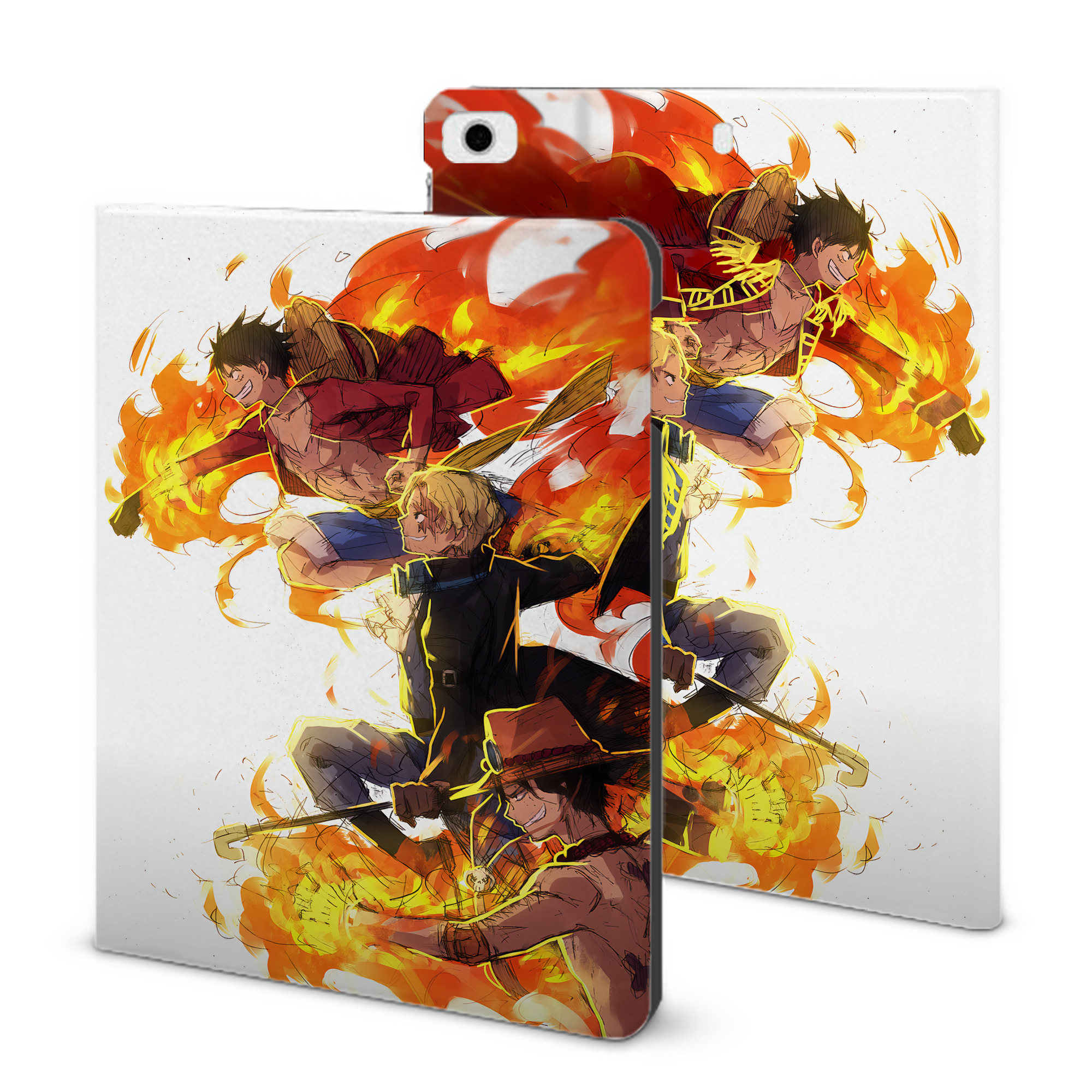 （画像用） ワンピース ONE PIECE IPad ケース ブック型 PUレザー TPU 耐衝撃 軽量 薄型 ペン収納なし 全面保護 IPad 各モデル対応